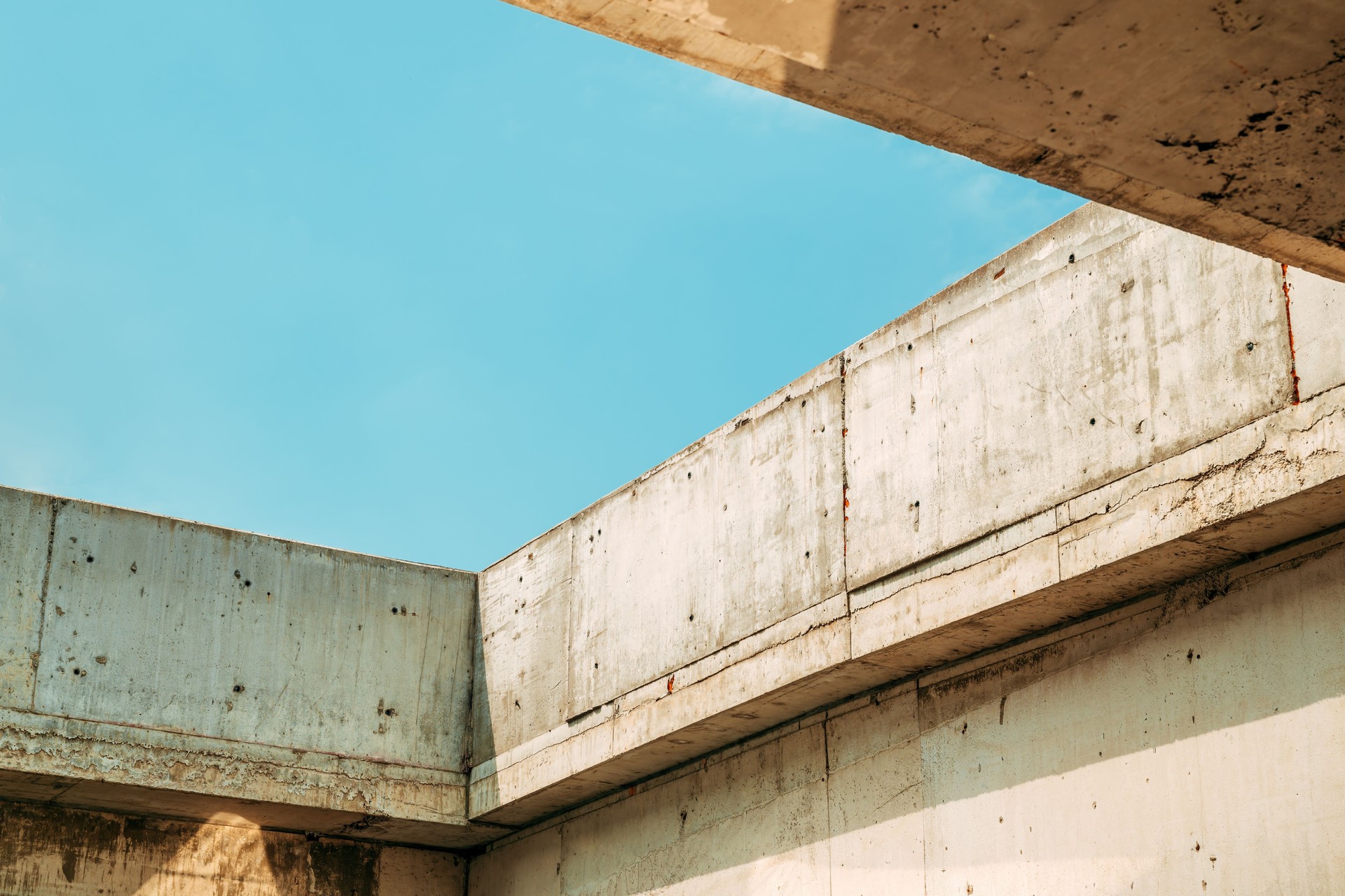 Solid concrete structure of underground garage